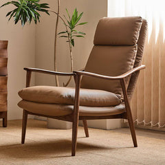 Stylish brown upholstered arm chair