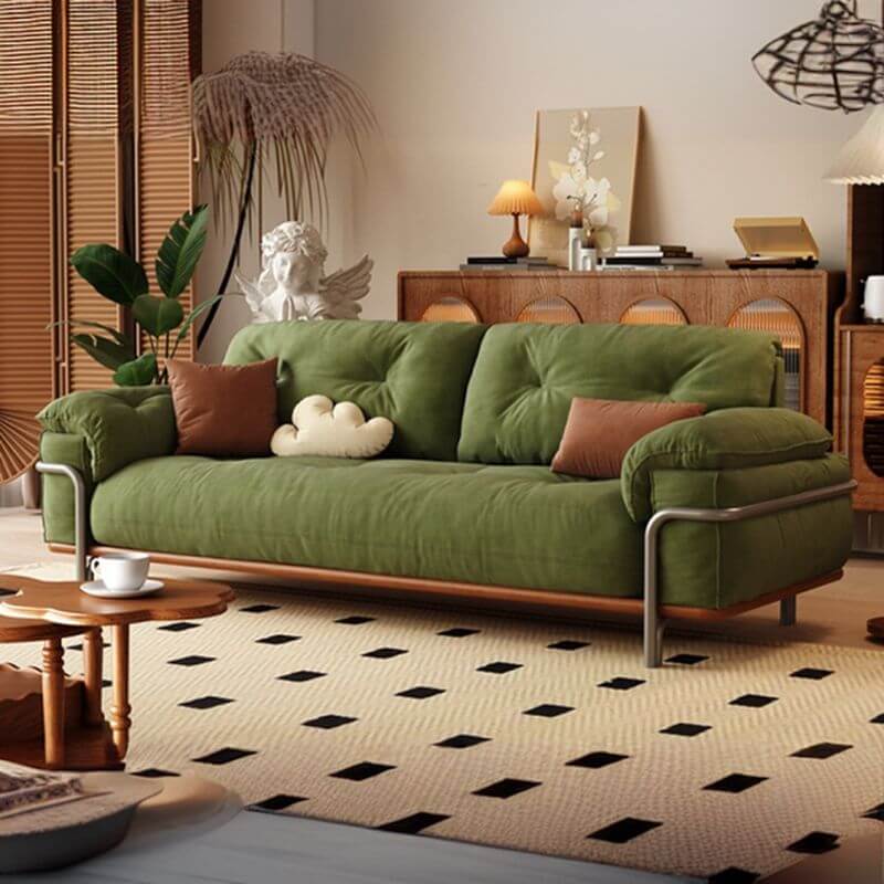 art deco lime green sofa front view Imagen principal del producto