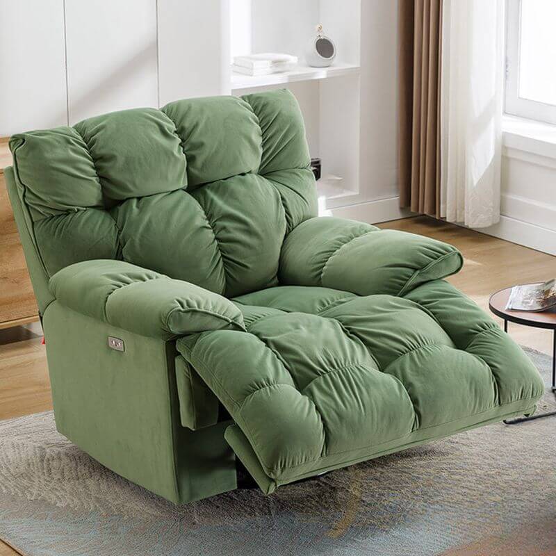 Art Deco metal reclining accent chair in white Main image