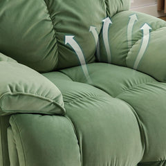 Dark green tufted flannel chair for home decor