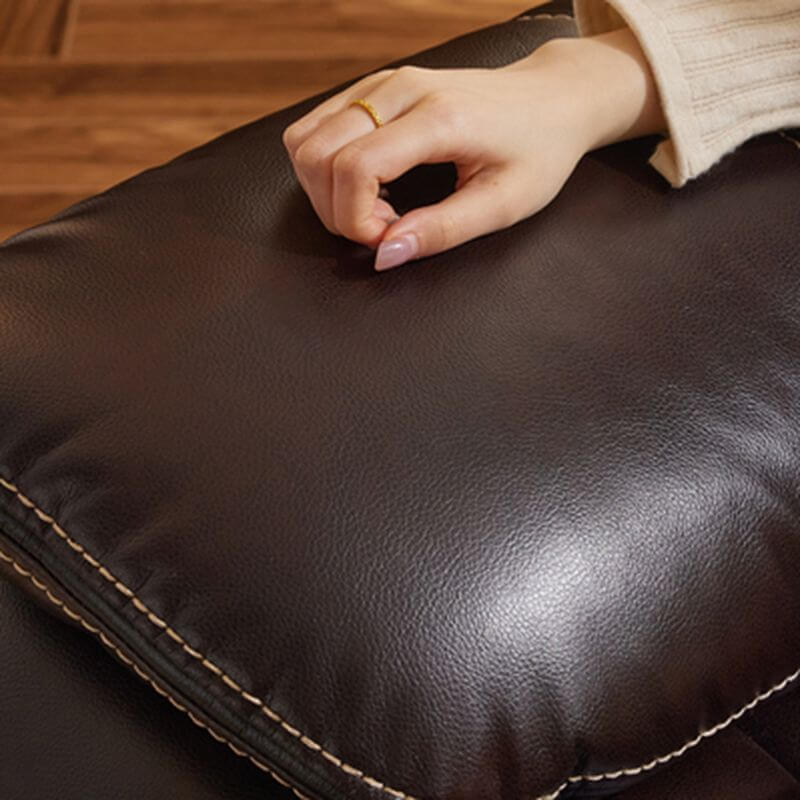 Art Deco Solid Color Recliner with Faux Leather Upholstery and Alloy Frame on a Swivel Rocker Base Secondary image