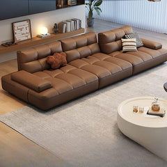 Art Deco Solid Color Sofa in Mocha