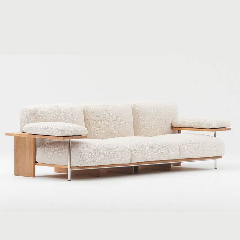 Art Deco Solid Color Sofa Couch front view メイン画像