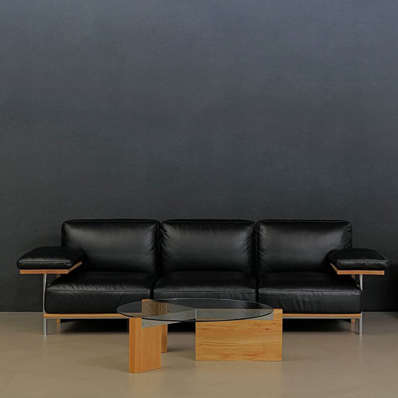 Midnight Black and Chalk sofa in living room