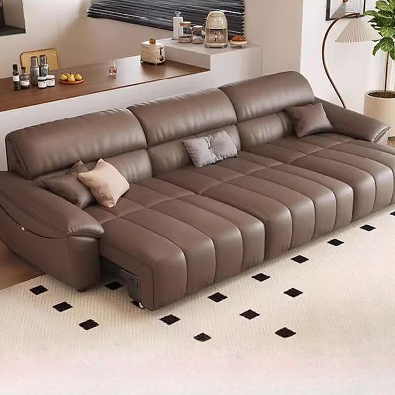 Art Deco sofa in mocha and cream colors