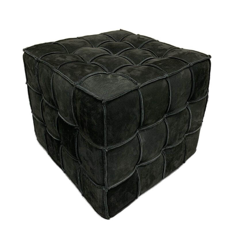 Close-up of flannel upholstery on Art Deco ottoman