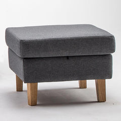 Stylish Standard Ottoman with Wood Legs