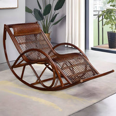 Art Deco wicker chair in light brown for porch decor