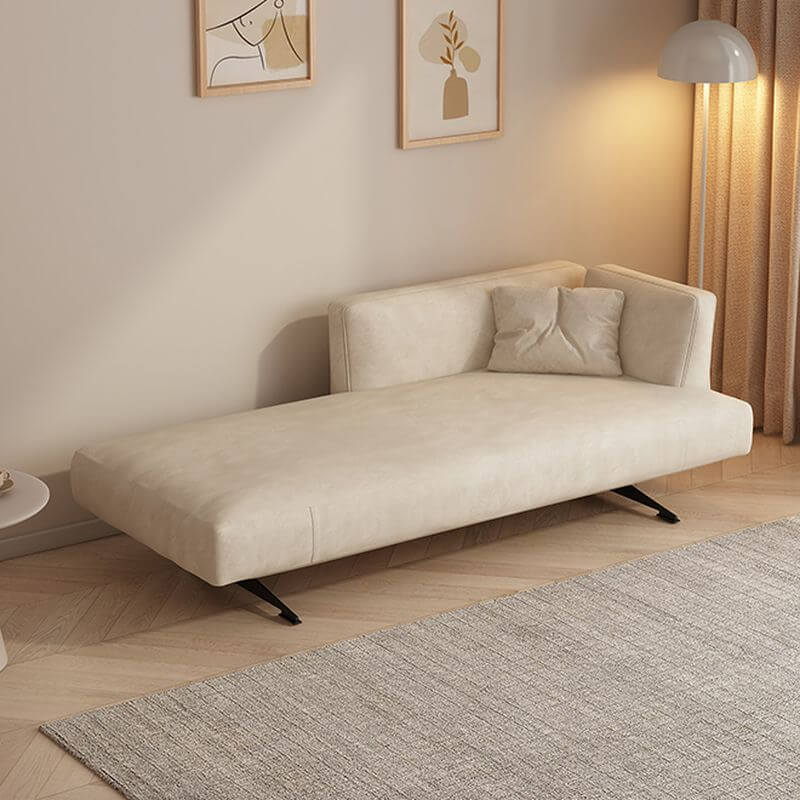 アールデコ スタンドアローン フォーム レフトアーム シェーズ スクエアアーム付き ソリッドカラー シェーズラウンジ アクセントチェア サブ画像