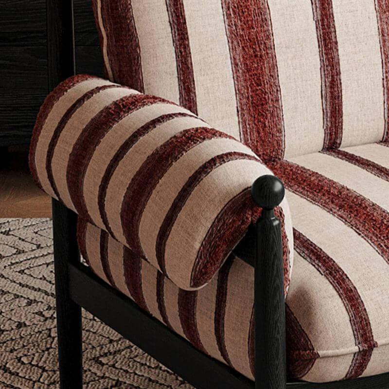 Art Deco accent chair showcasing unique striped pattern