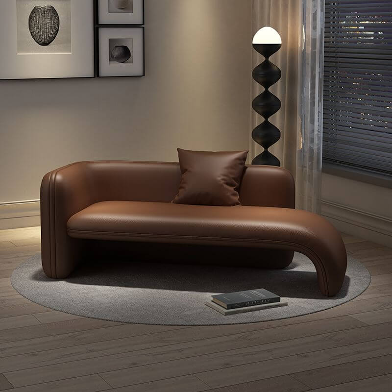 Left-arm chaise chair with solid color upholstery Main image