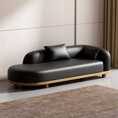 Upholstered Chaise Chair in Black