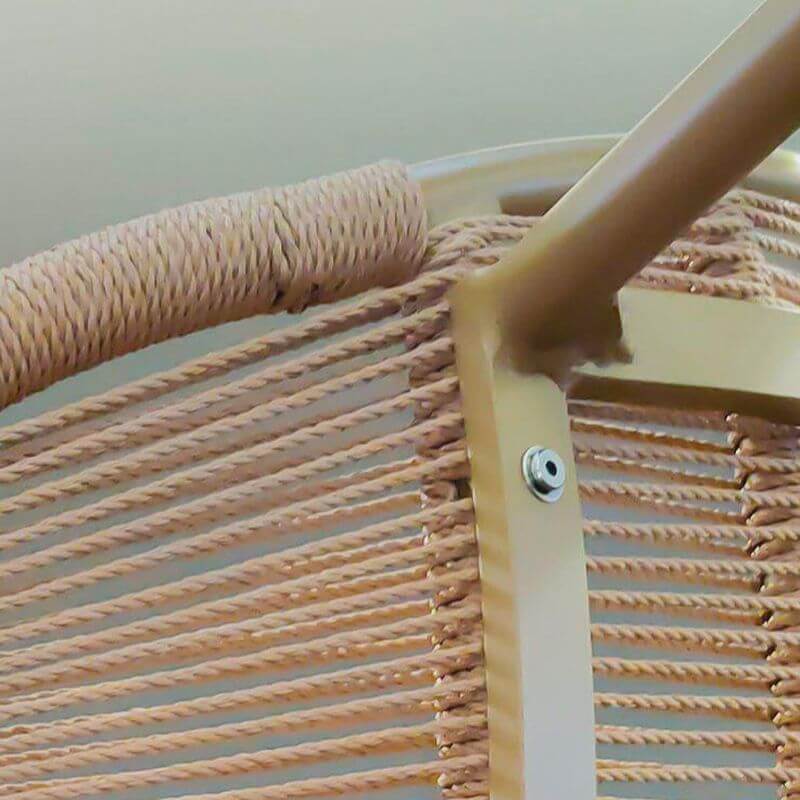 Close-up of fabric on Art Deco porch rocking chair