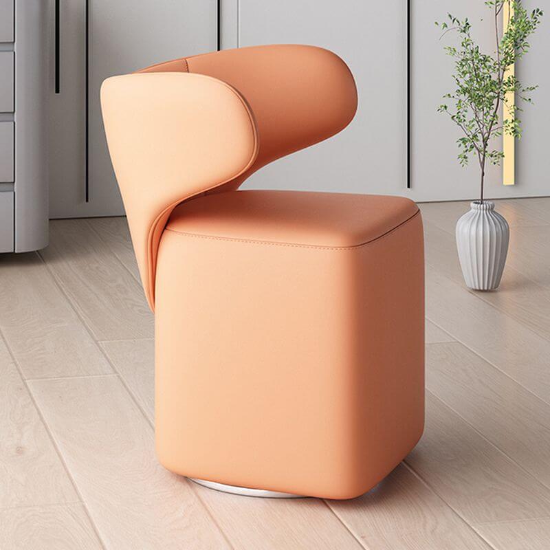 Contemporary styling of tangerine upholstery