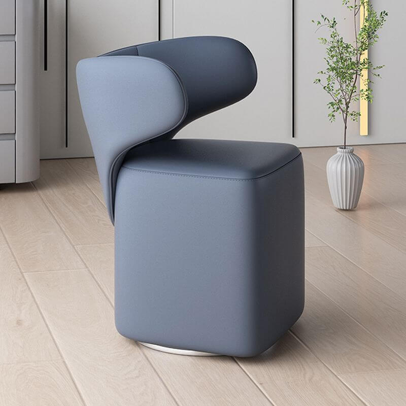 Art Deco Upholstered Vanity Stool in Tangerine Color