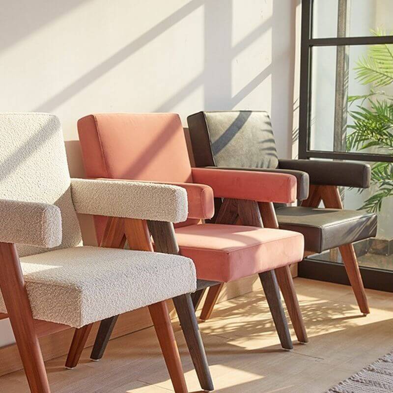 Art Deco White/Carnation Arm Chair in living room