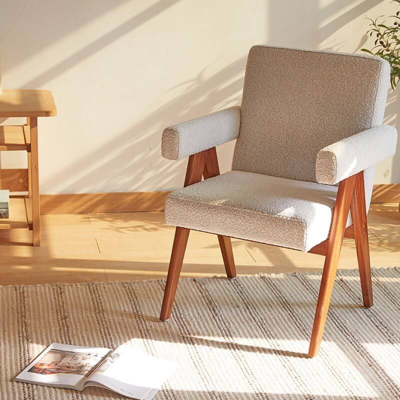 Elegant arm chair with solid color pattern