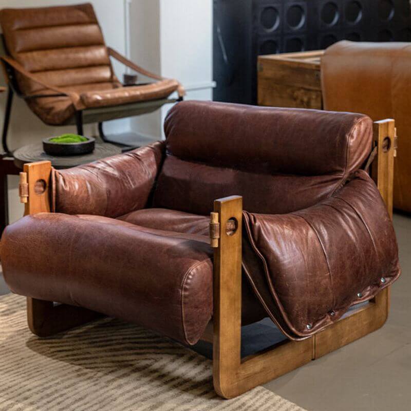 Ash Arm Chair with Biscuit Back from the side Image principale du produit