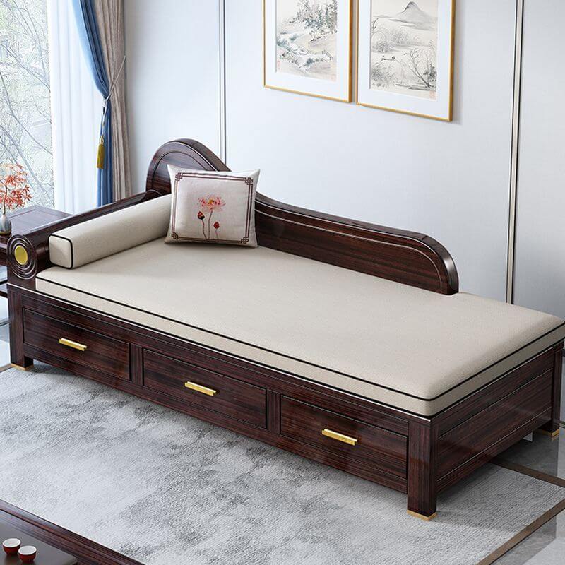 Asiatisch inspiriertes Wohnzimmer mit Chaiselongue