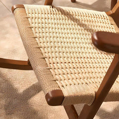 Natural wood colored rocking chair for porch