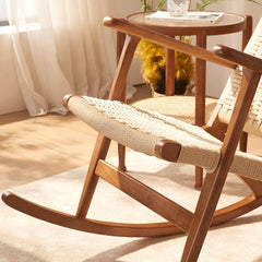 Wicker rocking chair showcasing oriental style