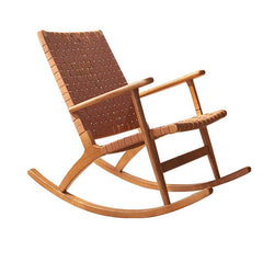 Elegant outdoor rocking chair in wood color