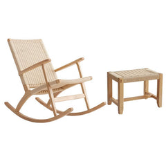 Porch suitable rocking chair with ottoman