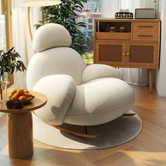 Comfortable upholstered rocking chair indoors