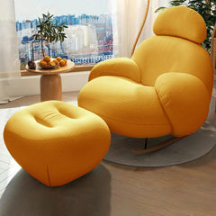 Comfortable upholstered rocking chair indoors