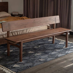 Auburn Minimalist Accent Bench in brown wood