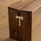 Versatile walnut bench for dining or hallway