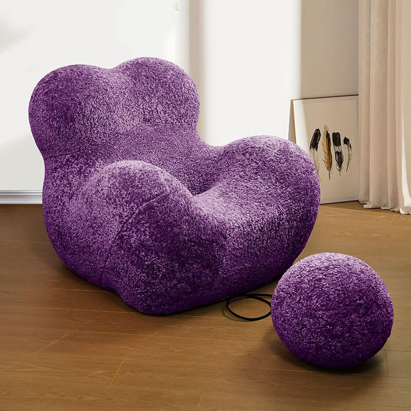 Comfortable armchair with armrests and ottoman set Imagen principal del producto