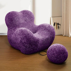 Comfortable armchair with armrests and ottoman set