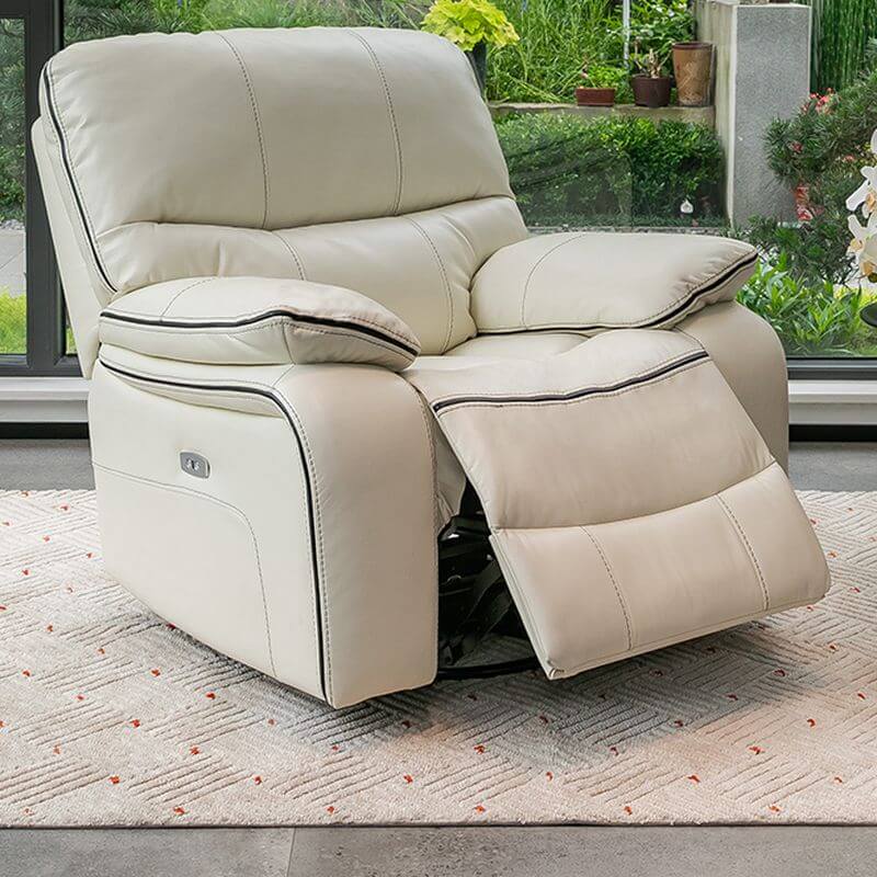 Azure recliner with metal frame