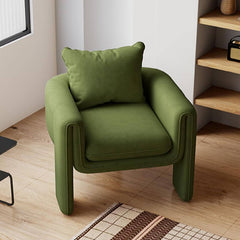 Comfortable barrel chair with cushion back