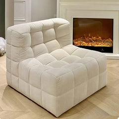 Beige tufted side chair in modern decor