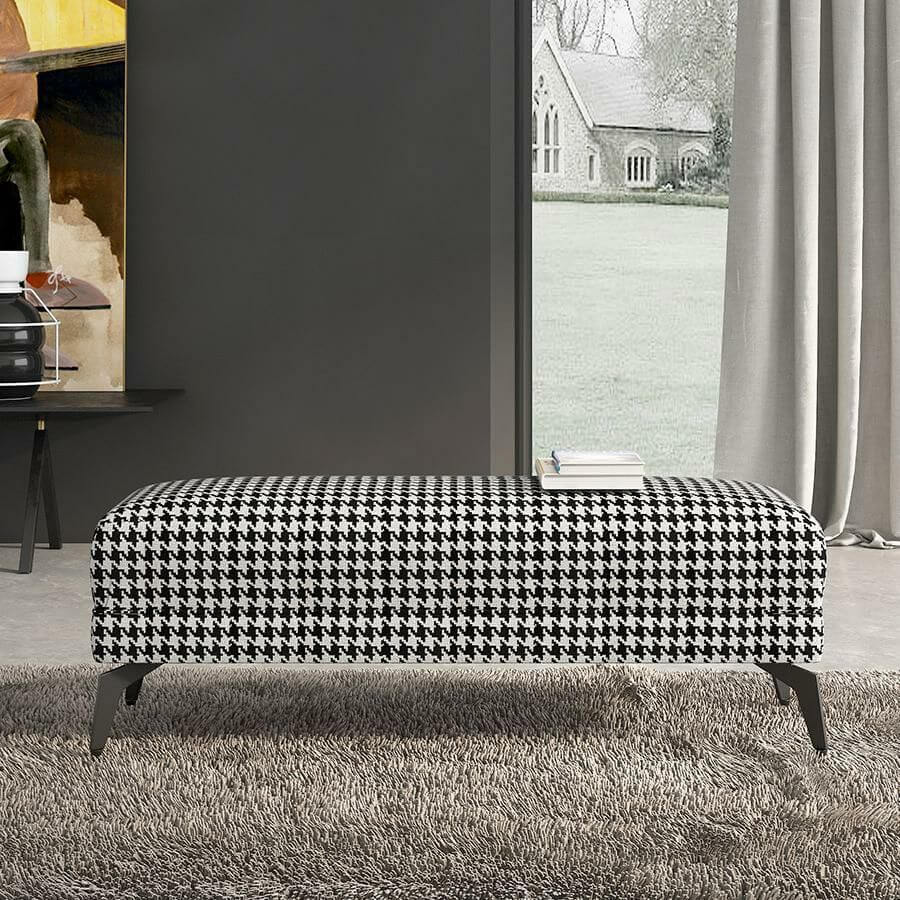 Tabouret Rectangulaire Noir en Bois de 15,7 Pouces de Large sans Rangement Image secondaire du produit