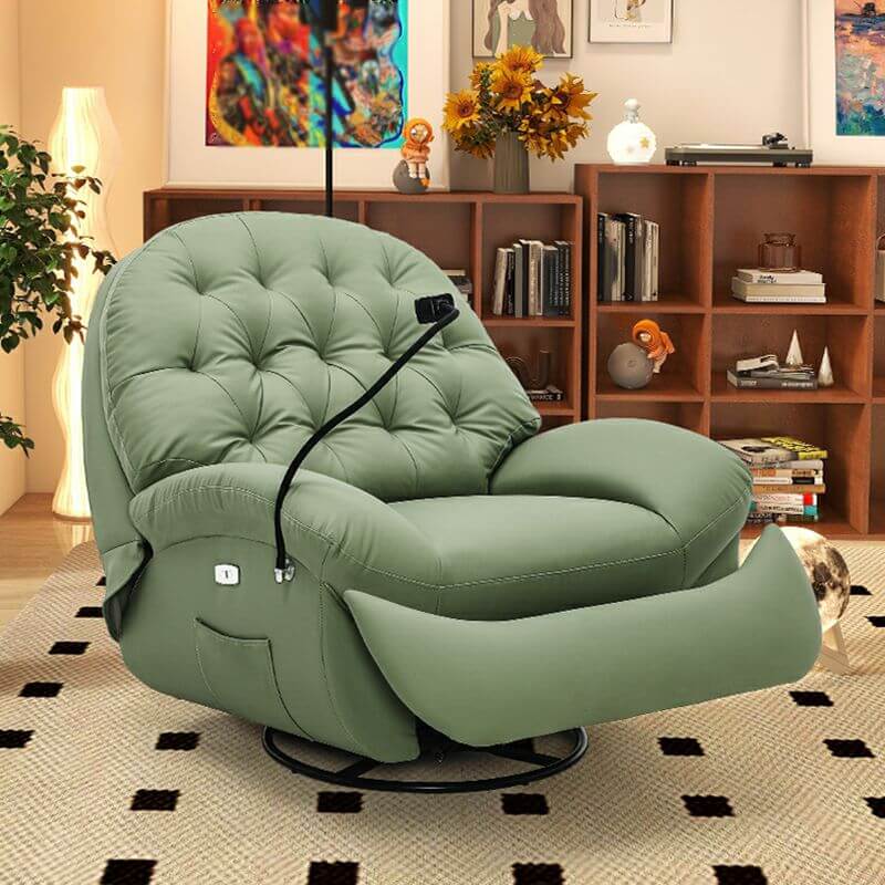 Black Scratch Resistant Stain Resistant Indoor Round Arm Modern Rocking Chair Cocochairs cocochairs