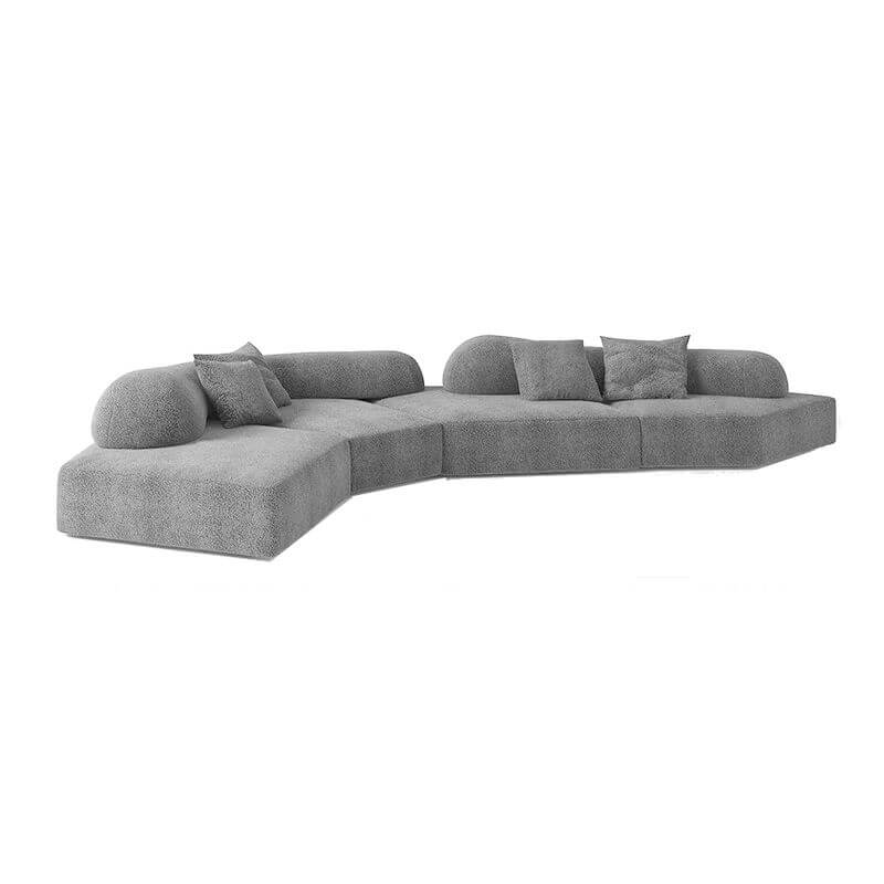 Elegant upholstery of the bow shaped sectional