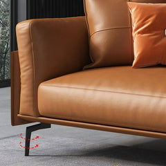 sleek leather sofa side view