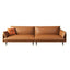 Glamorous brown couch against neutral decor