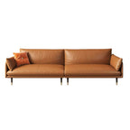 Elegant brown sofa in a small apartment setup