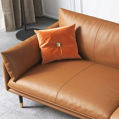 Comfortable seating area with the leather sofa