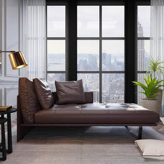 Stylish faux leather chaise lounge