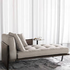 Elegant linen upholstery chaise lounge