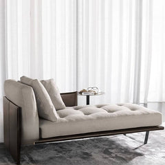 Elegant linen upholstery chaise lounge