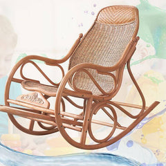 Stylish indoor rocking chair in wicker and rattan