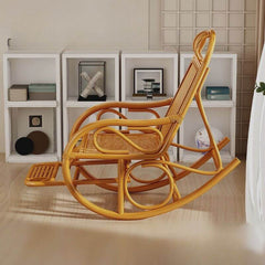 Cane Rocking Armchair in Coffee color