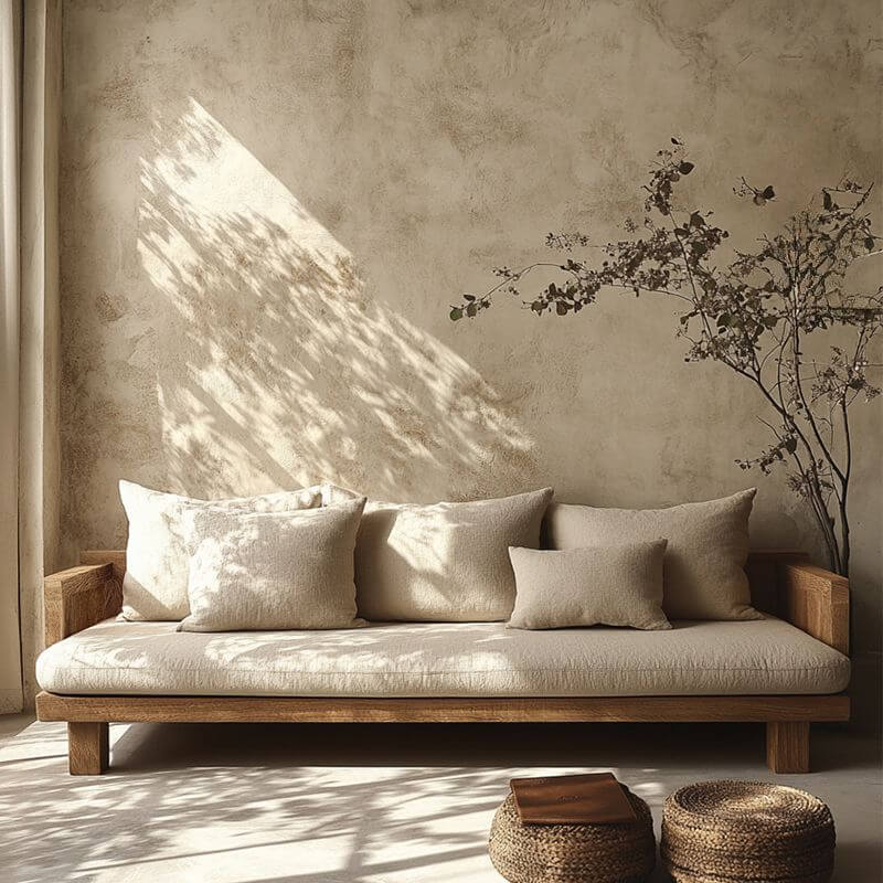 Casual ivory sofa in modern living room メイン画像