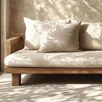 Close-up of plush sofa cushions